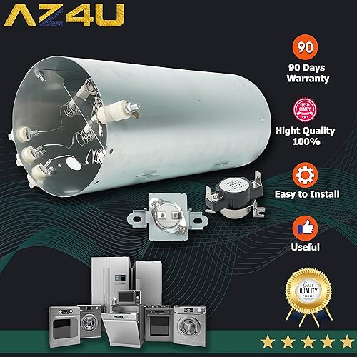 Miniatura 8 de AZ4U 134792700 1482984 Asamblea del elemento calefactor del secador con 137032600 137060800 Fusible térmico 3204267 508516 El termostato de límite
