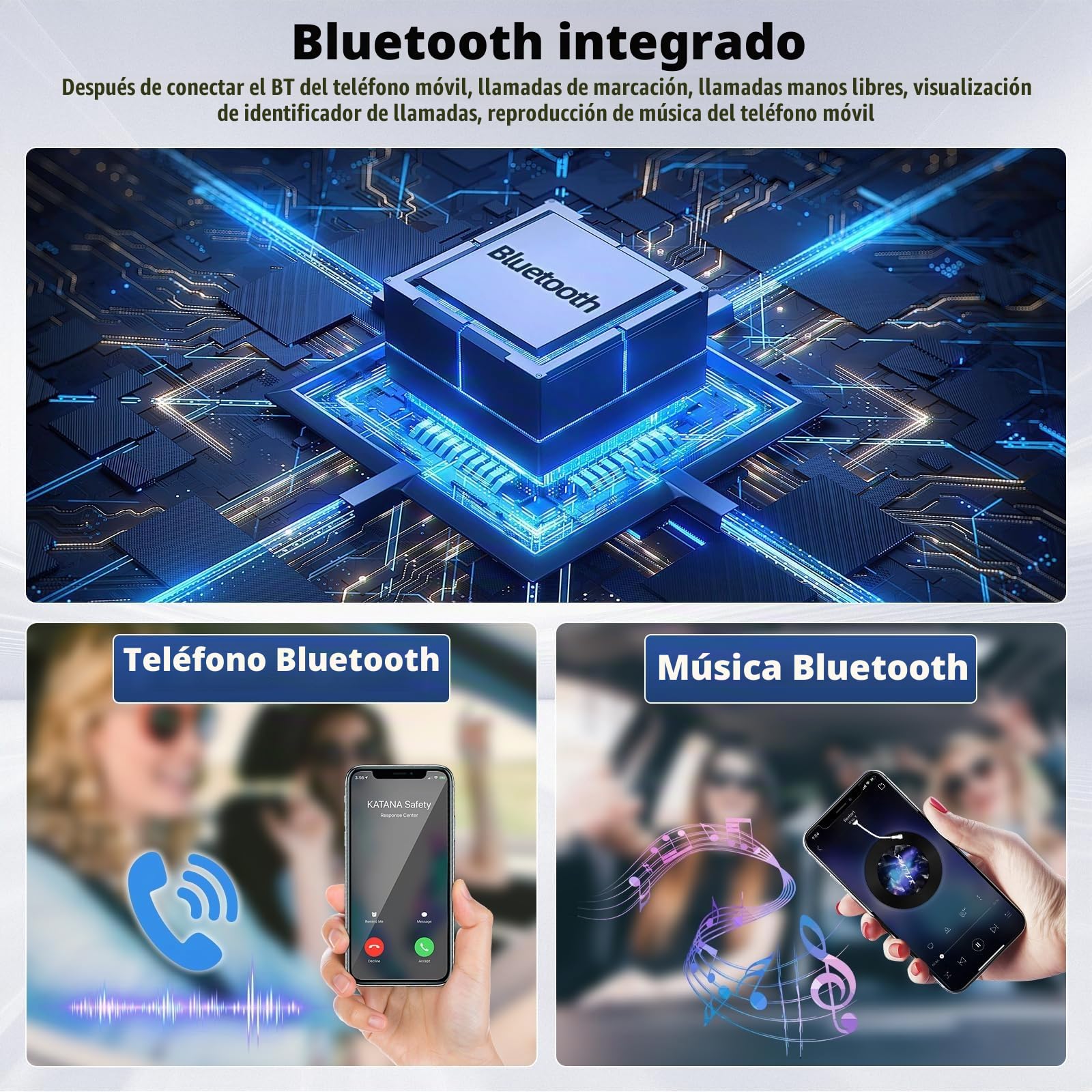 Inefala Pantalla Radio Coche 1 DIN con Carplay inalámbrico y Android Auto, Pantalla de 5,1 Pulgadas con Bluetooth, Mirror Link, Compatible con FM RDS, EQ, USB/AUX/TF, cámara de visión Trasera