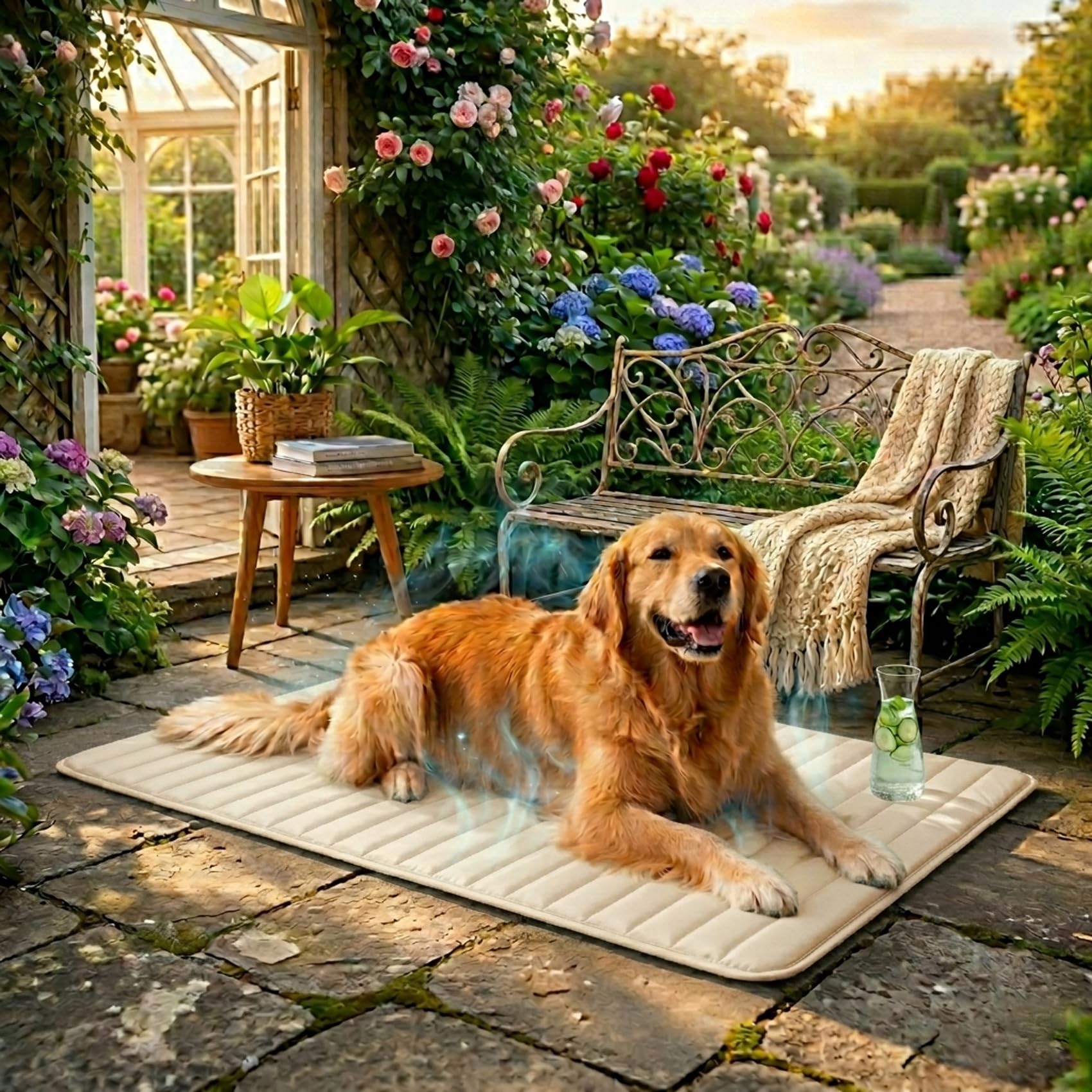 Pawfroste Dog Cooling Mat, Breathable Ice Silk ，White, L