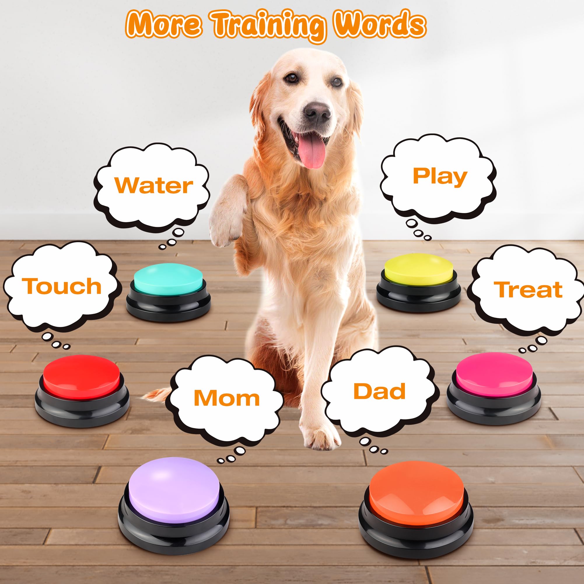 Botones grabables para perros de 6 colores, botones de perro para comunicación, entrenamiento de tu perro/gato para hablar, botones de mascotas que hablan, juego de entrenamiento para perros,
