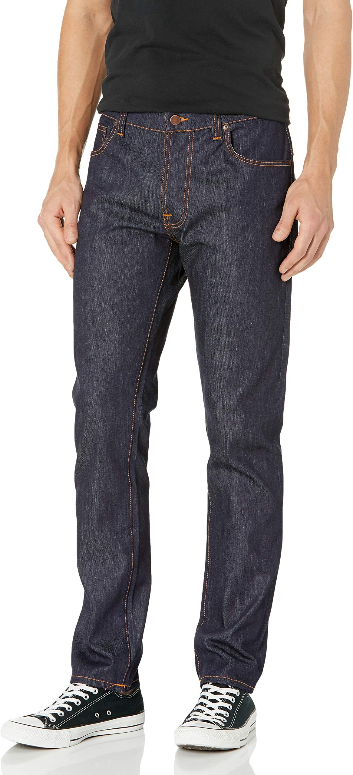 Nudie Jeans Men's Thin Finn Jean in Dry Ecru Embo