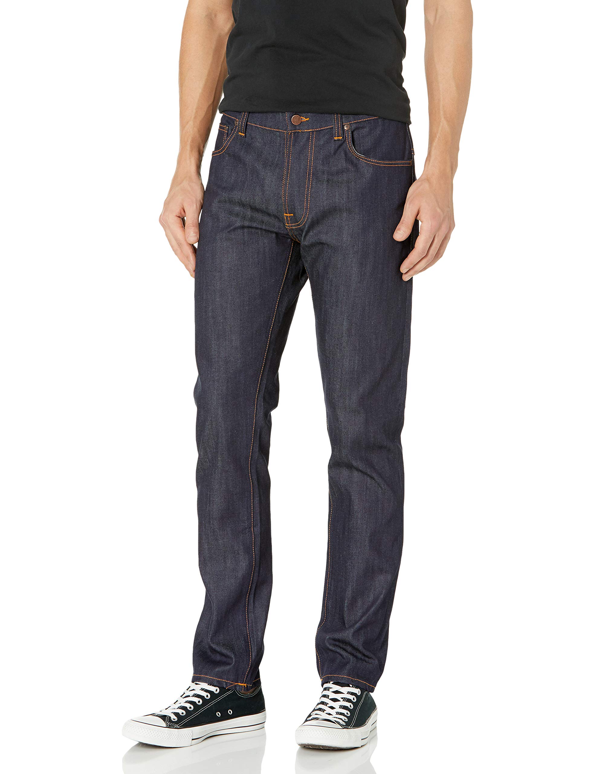 Nudie Jeans Men's Thin Finn Jean in Dry Ecru Embo