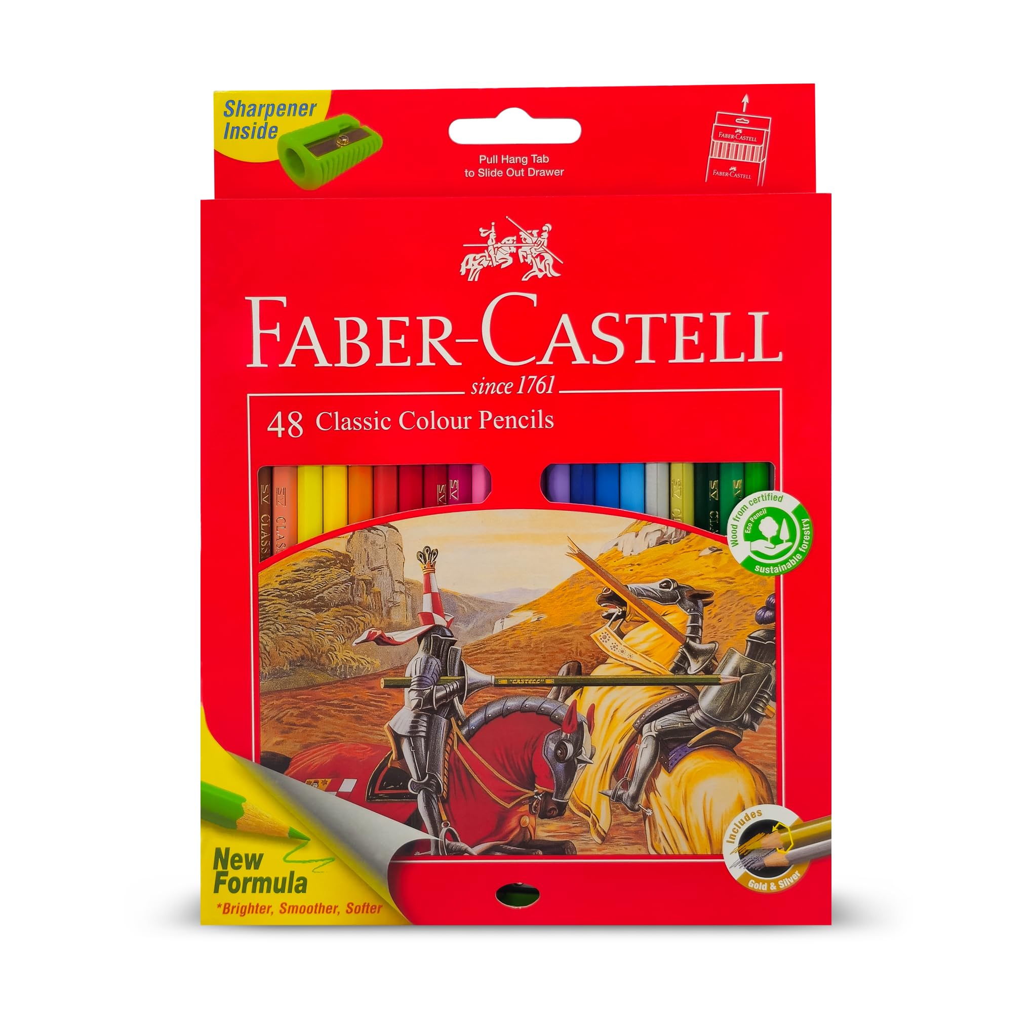 Faber Castell Classic Colour Pencils 48 Colour In A Cardboard Box, Multicolor, Water Colour Fish, 115858, 48 Count Pack Of 1