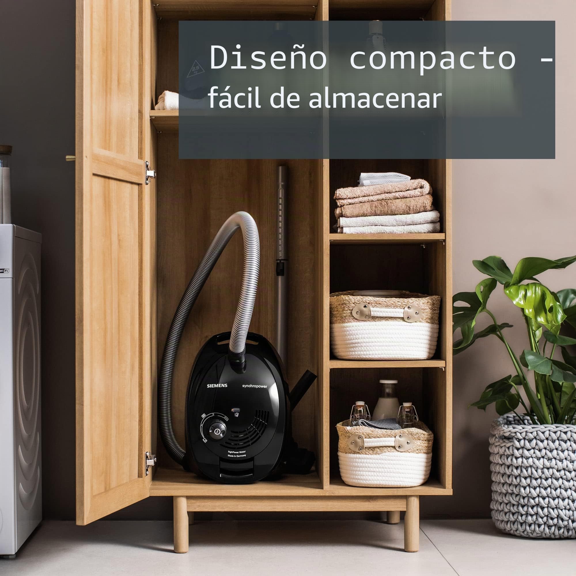 Siemens VS06B112A - Aspirador con bolsa, etiquetado energético BBED, motor highPower