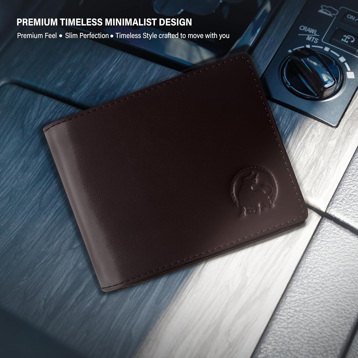 Full-Grain Leather Wallet for Men, Minimalist Slim Mens Bifold RFID Blocking Wallet with Cash Pocket, 8 Card Slots (Dark Brown) - Image 7