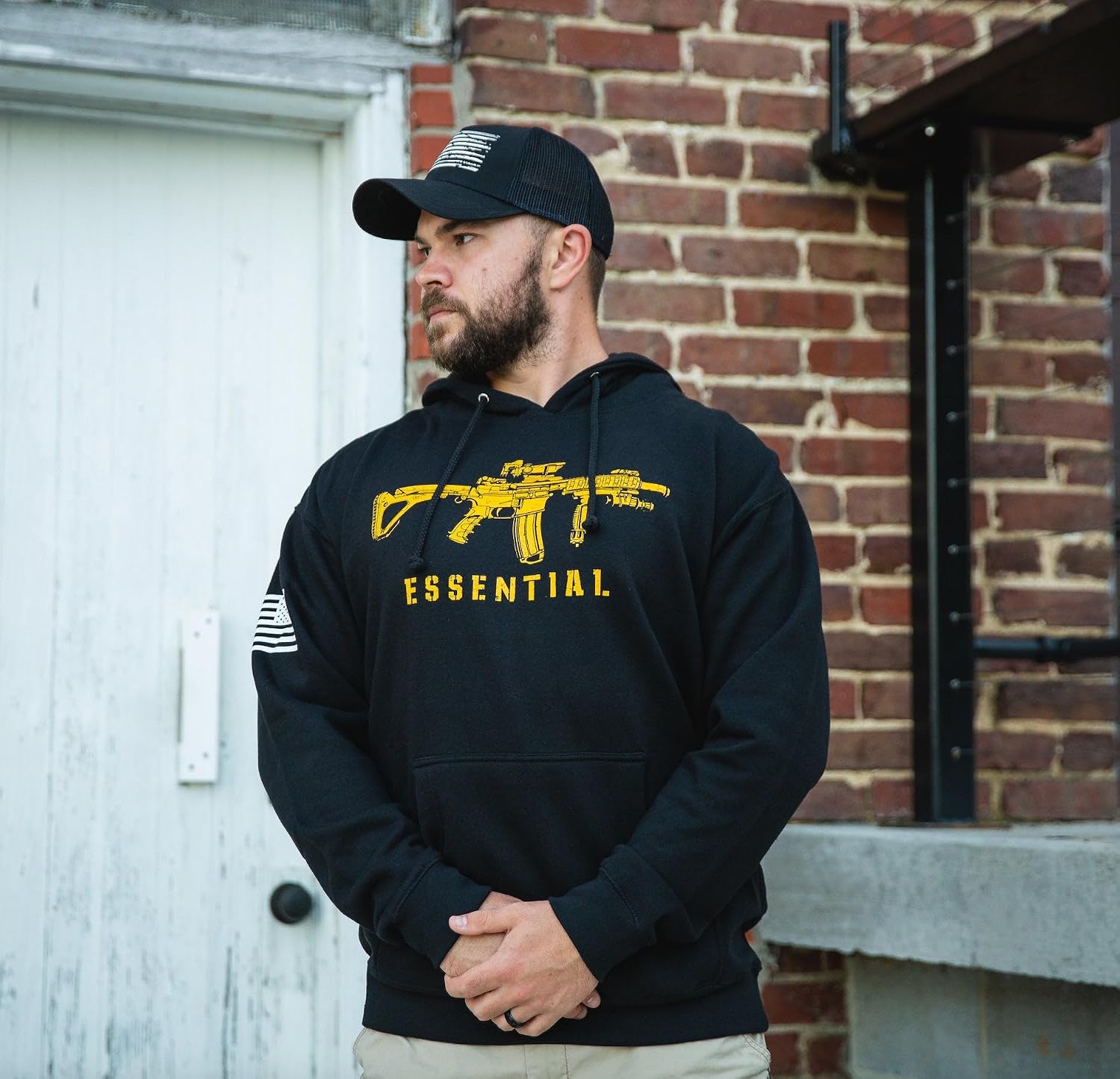 Tactical Pro Supply Patriotic Heavyweight Hoodie for Men and Women, Cotton Polyester Blend Pullover, Decorated in USA