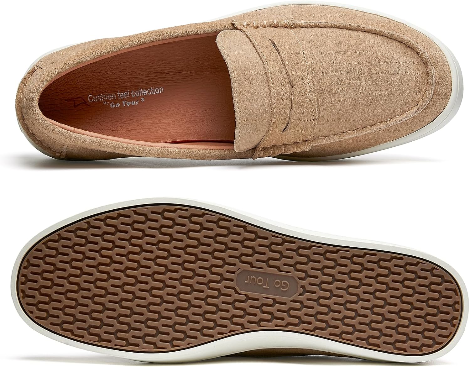Go Tour Men's Suede Slip-On Loafer Casual Comfortable Shoes