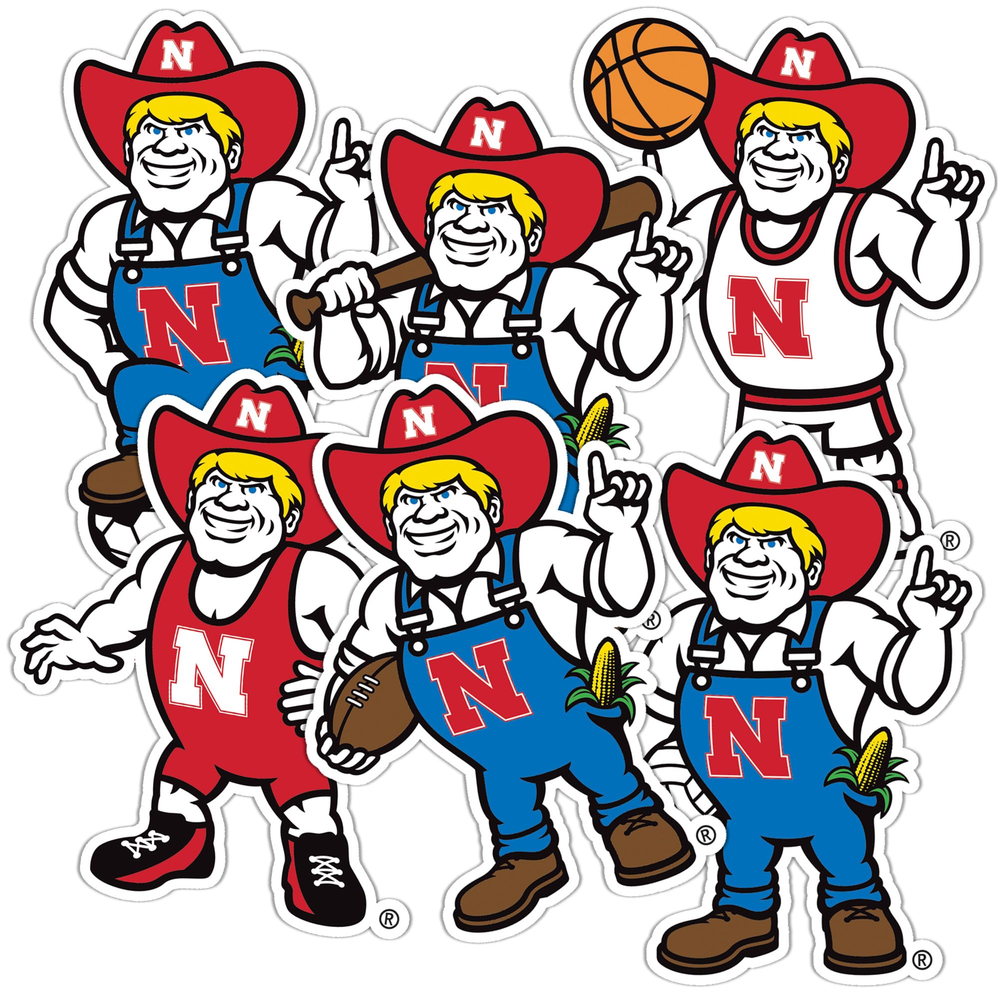 University Of Nebraska Sticker Sheet – Vinyl Decals For Laptop, Water Bottle, Car & More, Officially Licensed