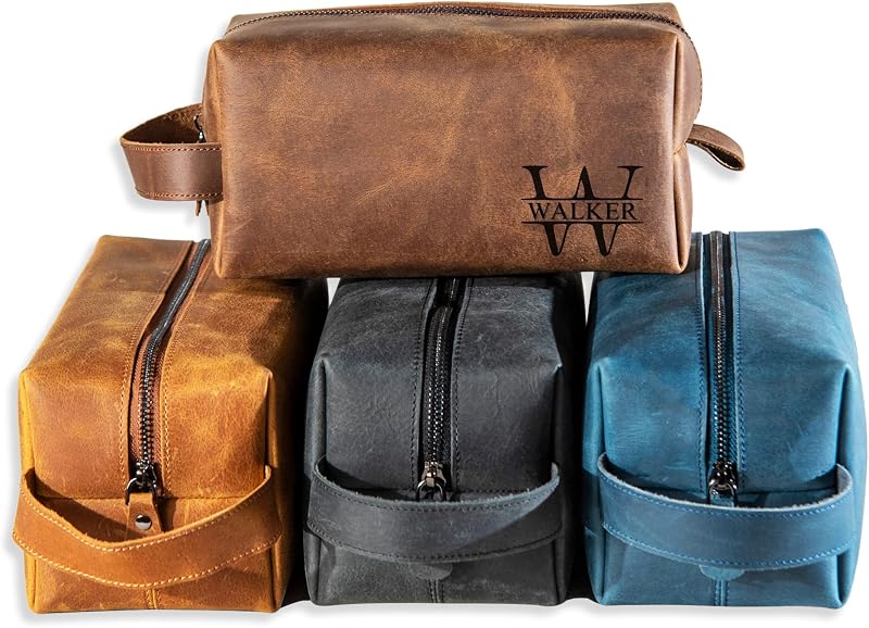 Necessaire masculina personalizada Princeton Craft em couro, com zíper