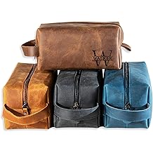 Personalized Hand Crafted Leather Toiletry Bag for Men, Shaving Bags, Travel Pouch, Engraved Monogrammed Leather Dopp Kit, Toiletries, Grandpa, Boyfriend, Groomsmen, Birthday, for Men
