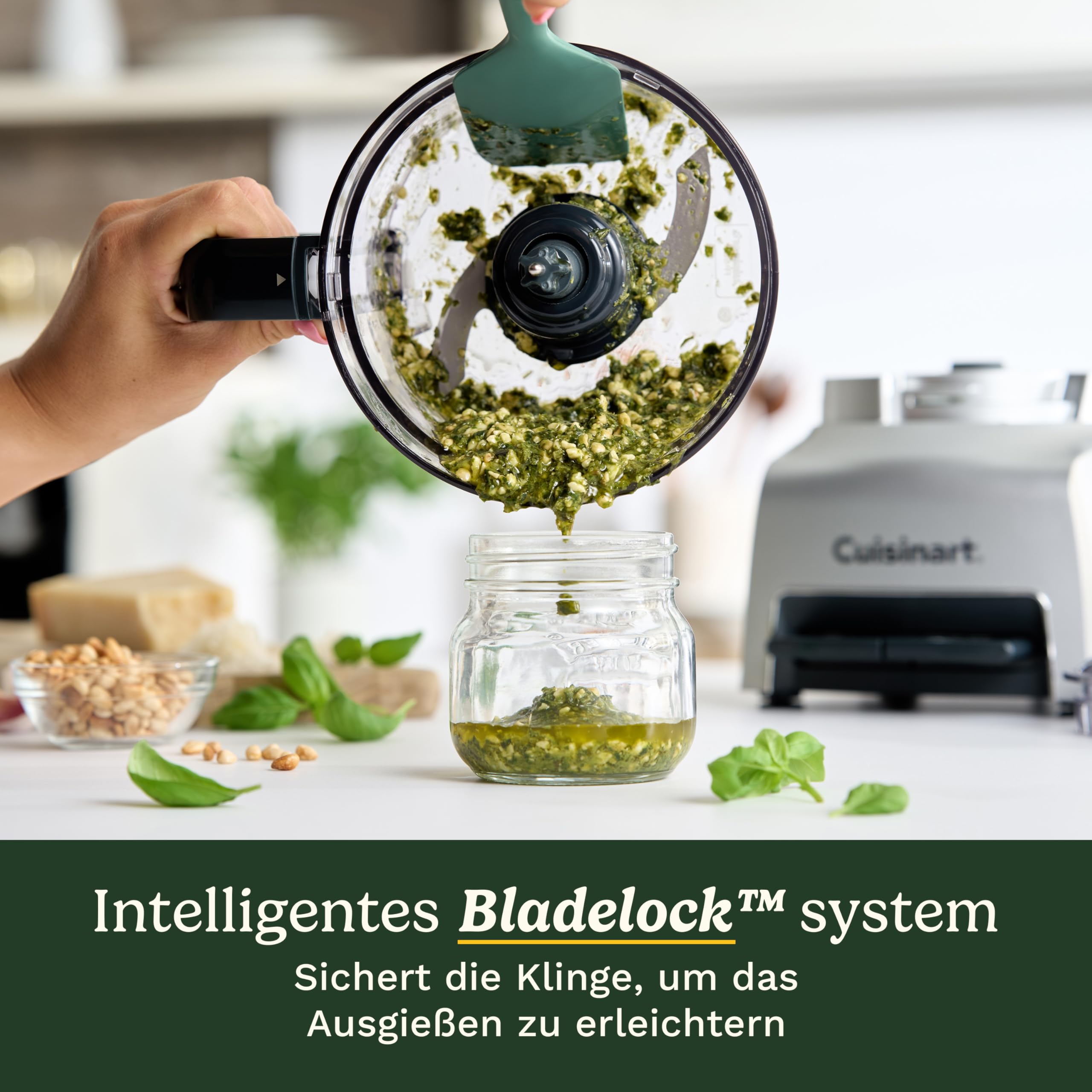 Cuisinart FlexPrep® 1,1L Küchenmaschine | All-in-One: Hacken, Raspeln, Pürieren, Schlagen | Edelstahlklinge, Wendescheibe & Schneebesenaufsatz | BladeLock™-System | Ein-Knopf-Bedienung & Pulsfunktion
