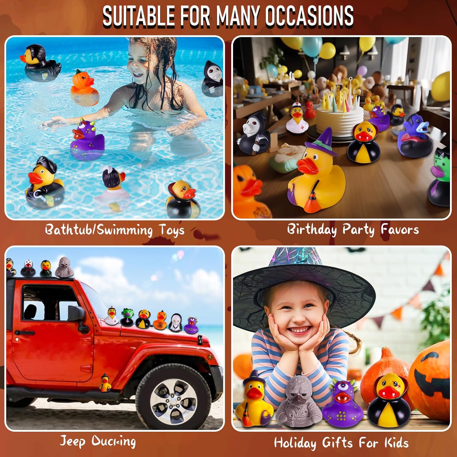 Intever Advent Calendar 2026 - Horror Rubber Duckies - 24 Days of Spooky Countdown | Halloween Collectible Rubber Ducks – Holiday Gift for Kids & Adults