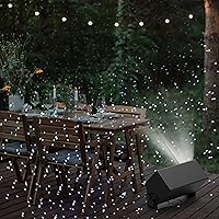 Vista 7 de AIRIVO - Proyector de luces de estrella para exteriores, proyector de luces láser blancas de hadas, proyector de copo de nieve de Navidad, 3 modos