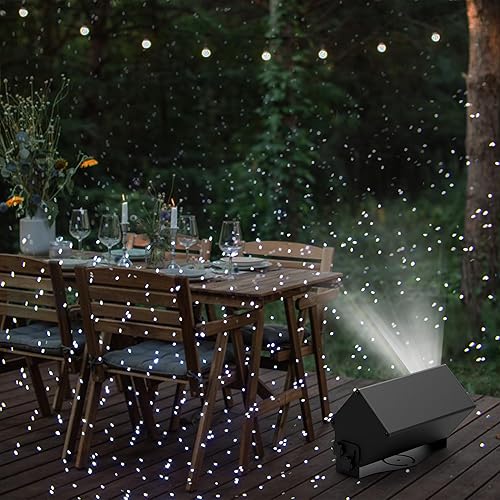 Miniatura 7 de AIRIVO - Proyector de luces de estrella para exteriores, proyector de luces láser blancas de hadas, proyector de copo de nieve de Navidad, 3 modos