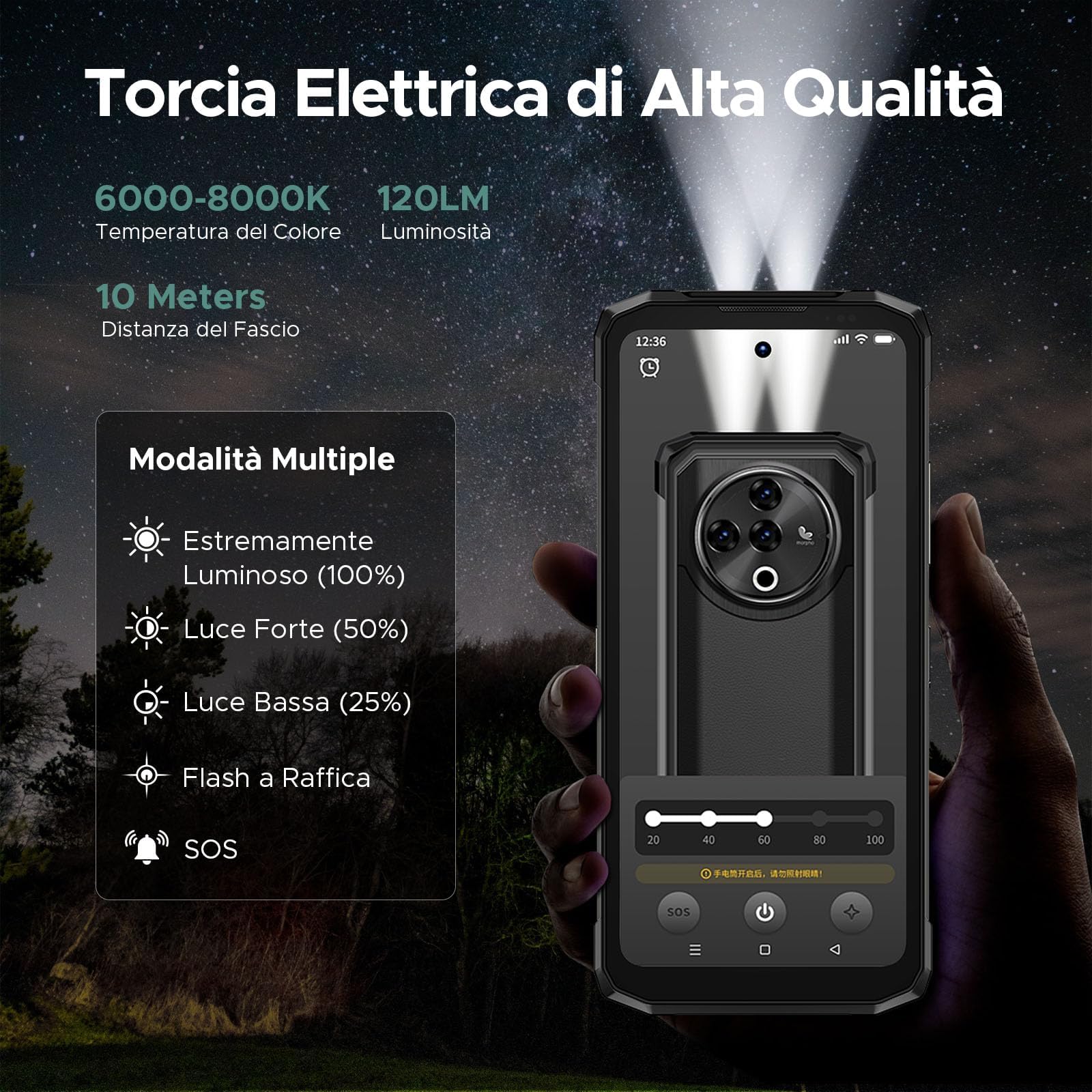 DOOGEE Fire 6 Power Rugged Smartphone, 20+256GB/2TB TF,15500mAh/18W, 6.56" 90Hz, Octa Core Telefono indistruttibile,50MP+8MP Fotocamera, BT5.0, 4G Dual Sim/NFC/Fingerprint/Face ID/OTG/GPS,Nero