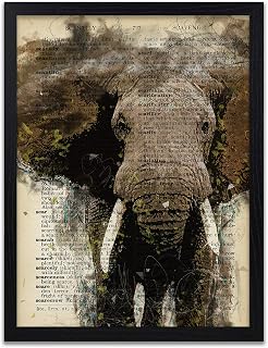 Elephant Dictionary Artwork Prints - Posters - Elephant Poster - Elephant Watercolour Print - Wild Animals - Gift - Nursery Wall - Home Decor - Frame Not Included