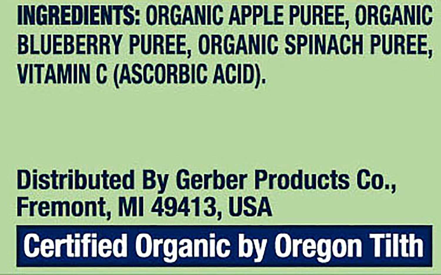 Gerber 2nd Foods Organic, Apples, Blueberries and Spinach (6 Count, 3.5 Oz Each)
