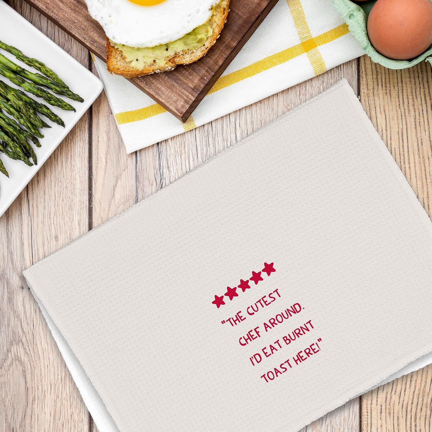 Funny Chef Kitchen Towels Gifts, The Cutest Chef Around Hand Towels for Cooking, Trendy Decorative Dish Towels Decor for Home Bathroom 16x24in with A Towel Clip image 5
