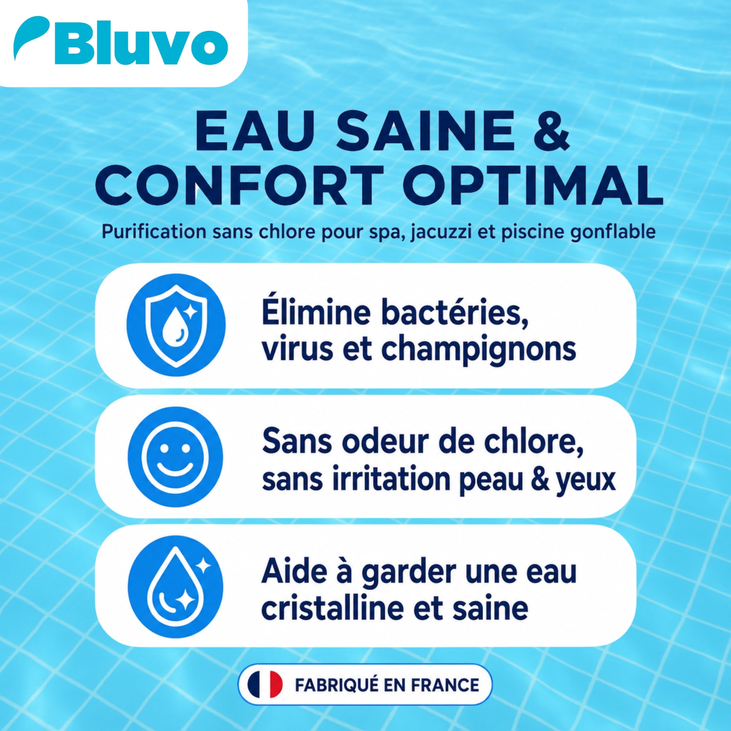 Oxygène Actif Pastilles 20g - 1KG | Désinfectant Eau Spa & Piscine sans Chlore | Traitement Choc & Entretien Longue Durée de l’Eau | Purification & Désinfection Efficaces pour Jacuzzi, Spa et Bassin