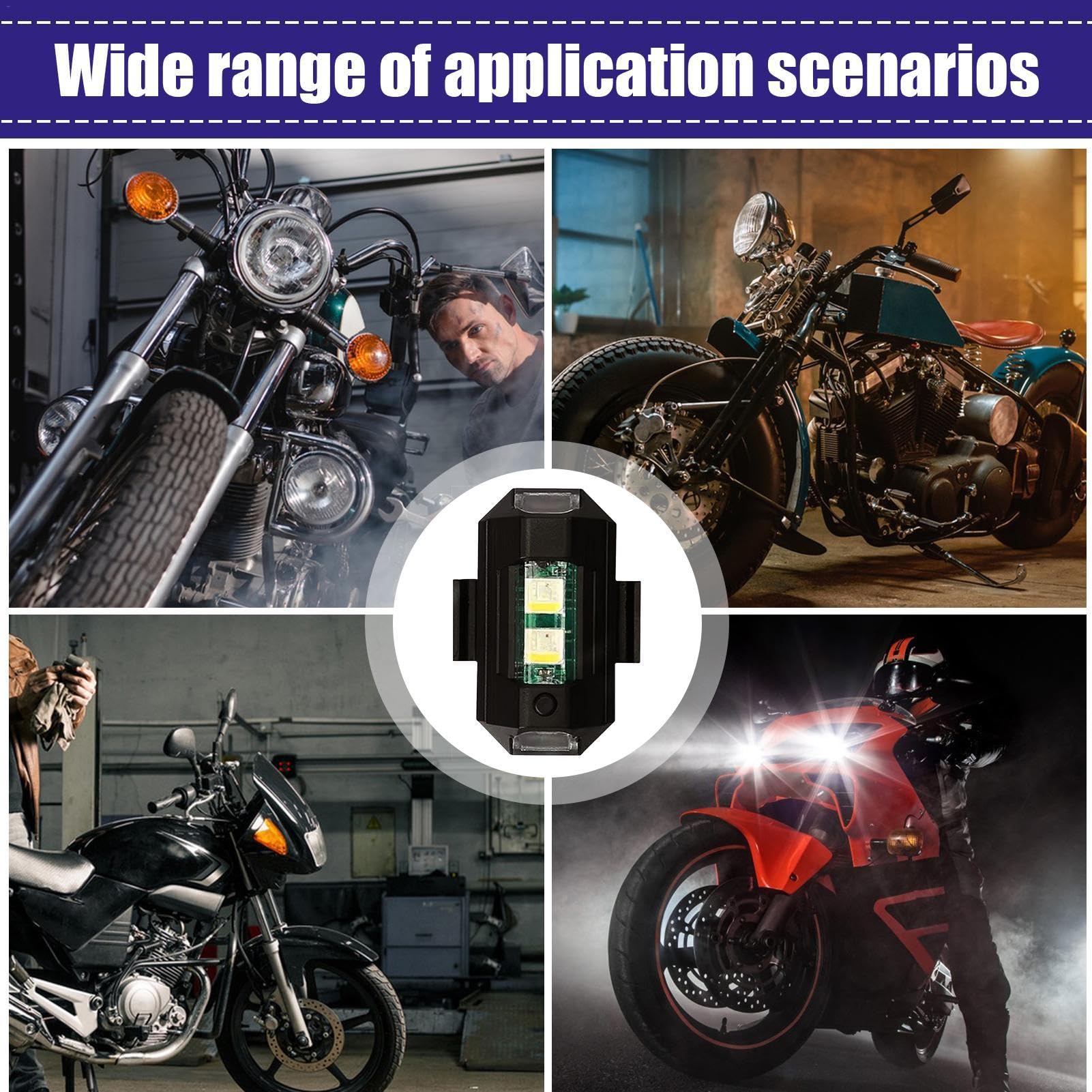lampe LED pour moto, lampe rechargeable pour moto | Projecteur de pare-chocs de lumière de calandre LED pour moto,Lampe de nuit haute luminosité pour les déplacements domicile-travail et l'a