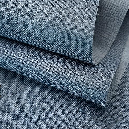 Miniatura 2 de Tela de tapicería gruesa, para funda de sofá de silla, material de tela tipo lino sintético (gris azul 16, 10 yardas)