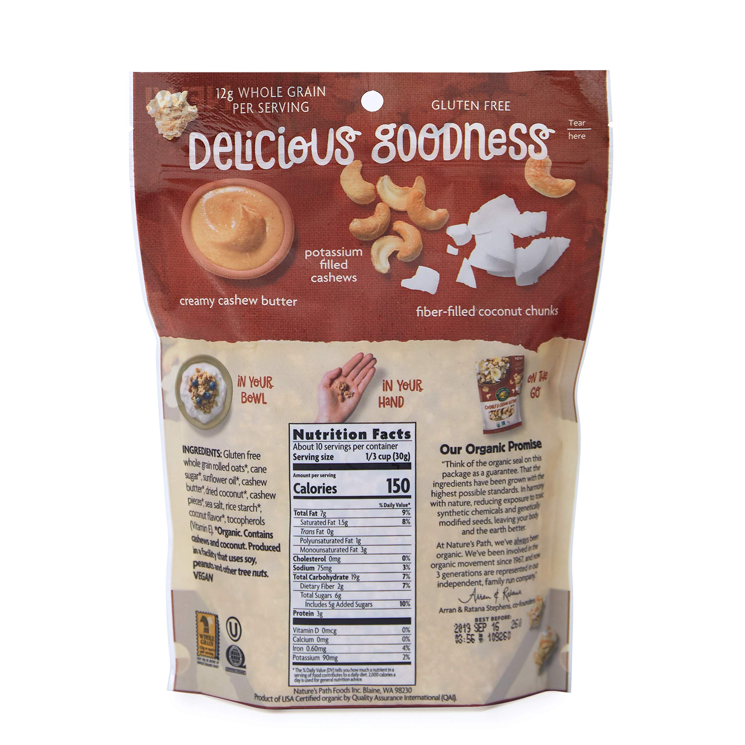 Buy Nature's Path Organic Gluten Free Coconut and Cashew Butter Granola