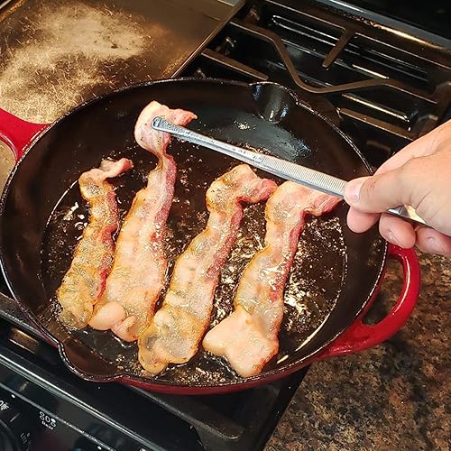 Miniatura 3 de Pinzas profesionales de cocina y cocina de 12 pulgadas, pinzas largas de acero inoxidable, barbacoa, enchapado, multiuso