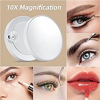 Vista 7 de Espejo de tocador con luces, espejo de maquillaje LED de 13.1 x 16.7 pulgadas, espejo de maquillaje iluminado con luces, control táctil inteligente