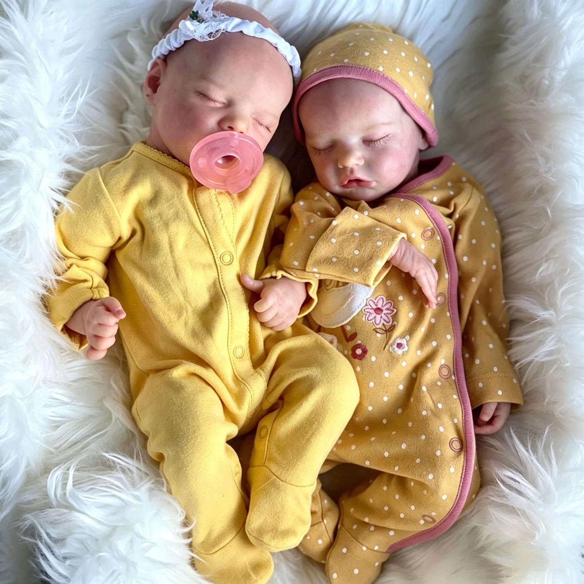 RXDOLL Bambole Reborn Baby in Silicone Full Body Vinile Twins Girls 45,7 cm Realistico Baby Doll Impermeabile Full Silicone Bambole Che Sembrano Reali Neonate Ragazze Giocattolo per Regali di Natale