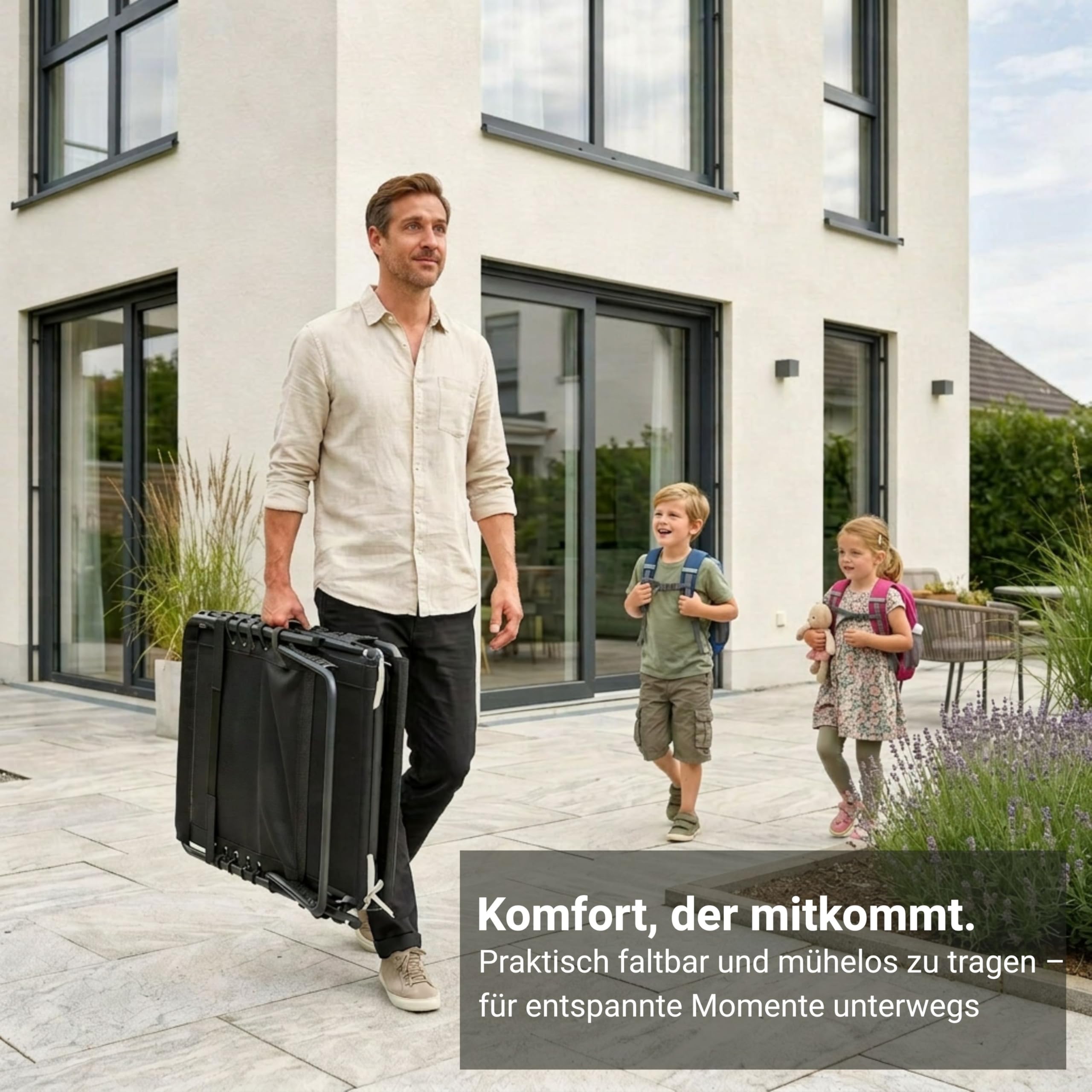 novaterra® Sonnenliege Klappbar – Stabiles XXL Campingbett mit Aluminiumgestell – Klappbett Camping & Outdoor Feldbett – Komfortables Camping Bett/Camping Liege für Reisen & Gäste