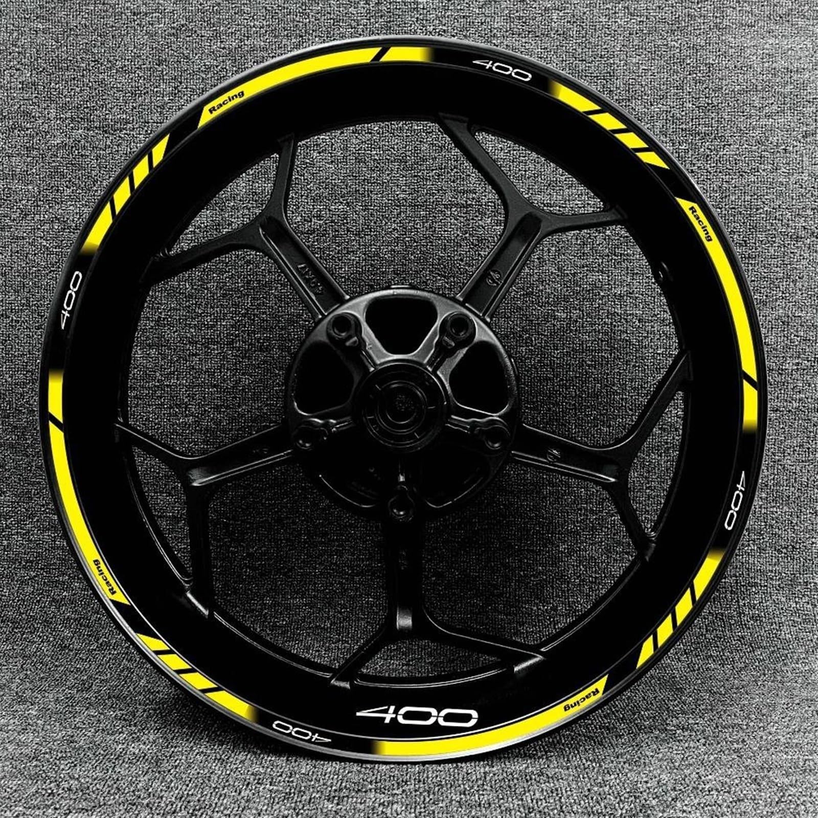 Motorcycle for Kawasaki Z400 Accessories Reflective Wheel Sticker Hub Waterproof Stripe Tape Rim Decal Decorative(Color6)