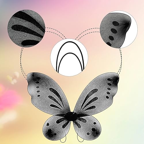 Vista 3 de Sumind 2 piezas de alas de hada de mariposa, alas de mariposa, disfraz de fiesta de cumpleaños, accesorio de disfraz de ángel de Halloween