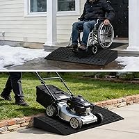 Vista 9 de RELIANCER 2 PCS Rubber Curb Ramps,5T Load Capacity Threshold Ramps for Loading Dock,Driveway Curb Ramp,Curbside Sidewalk Vehicle Ramp for Cars SUV