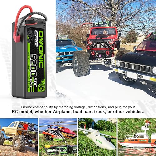 Miniatura 5 de OVONIC 4S Lipo Batería 14.8V 5200mAh 50C Hardcase Lipo Batería con T Plug