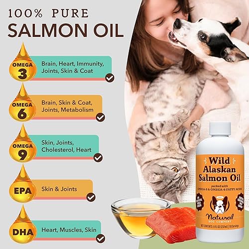 Miniatura 7 de Natural Dog Company Pure Wild - Aceite de salmón de Alaska para perros (8 onzas), suplemento de piel y pelaje para perros, aceite para alimentos con