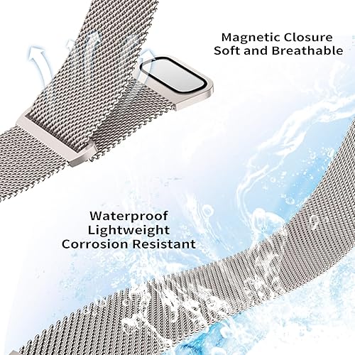 Miniatura 4 de YouthRun Correa magnética para mujer compatible con Apple Watch Band 1.496 in 1.575 in 1.614 in 1.654 in 1.732 in 1.772 in, correa de acero