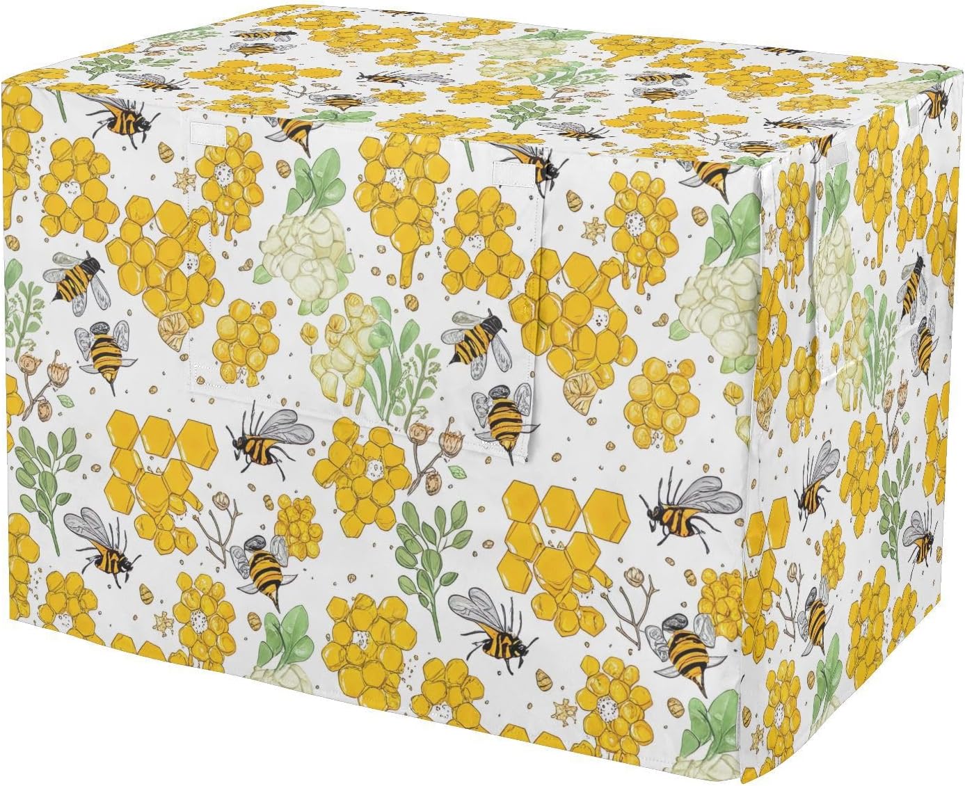 Honeycombs Bees Bright Dog Crate Covers Roll-up Sides, Cage Cover for Indoor Pets, X-Large