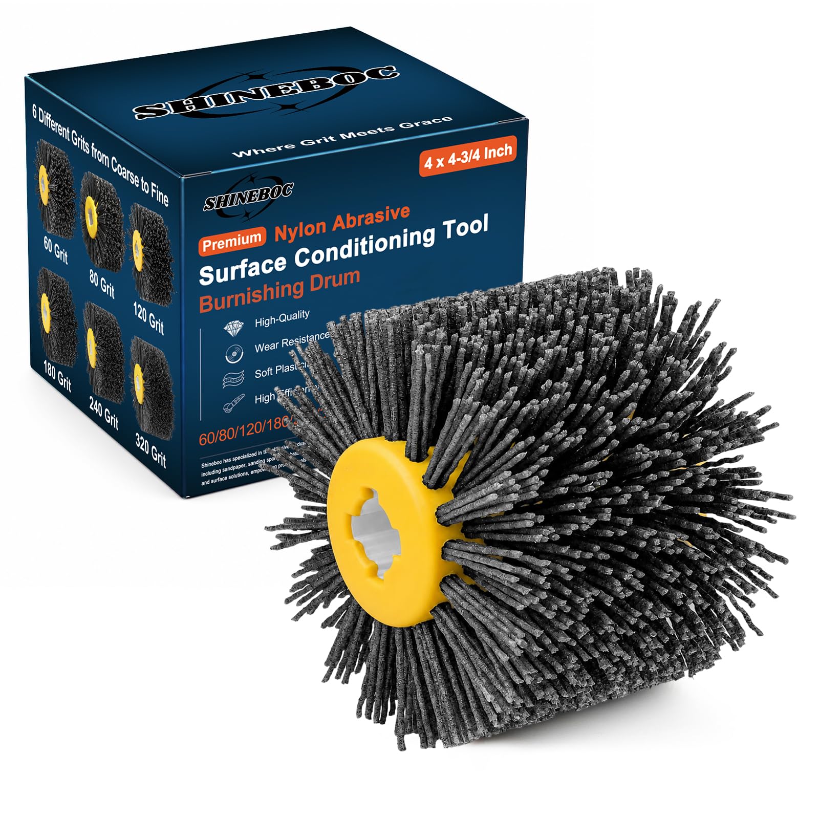Shinboc 80 Grit Nylon Polishing Wheel - Fine Surface Conditioning -9