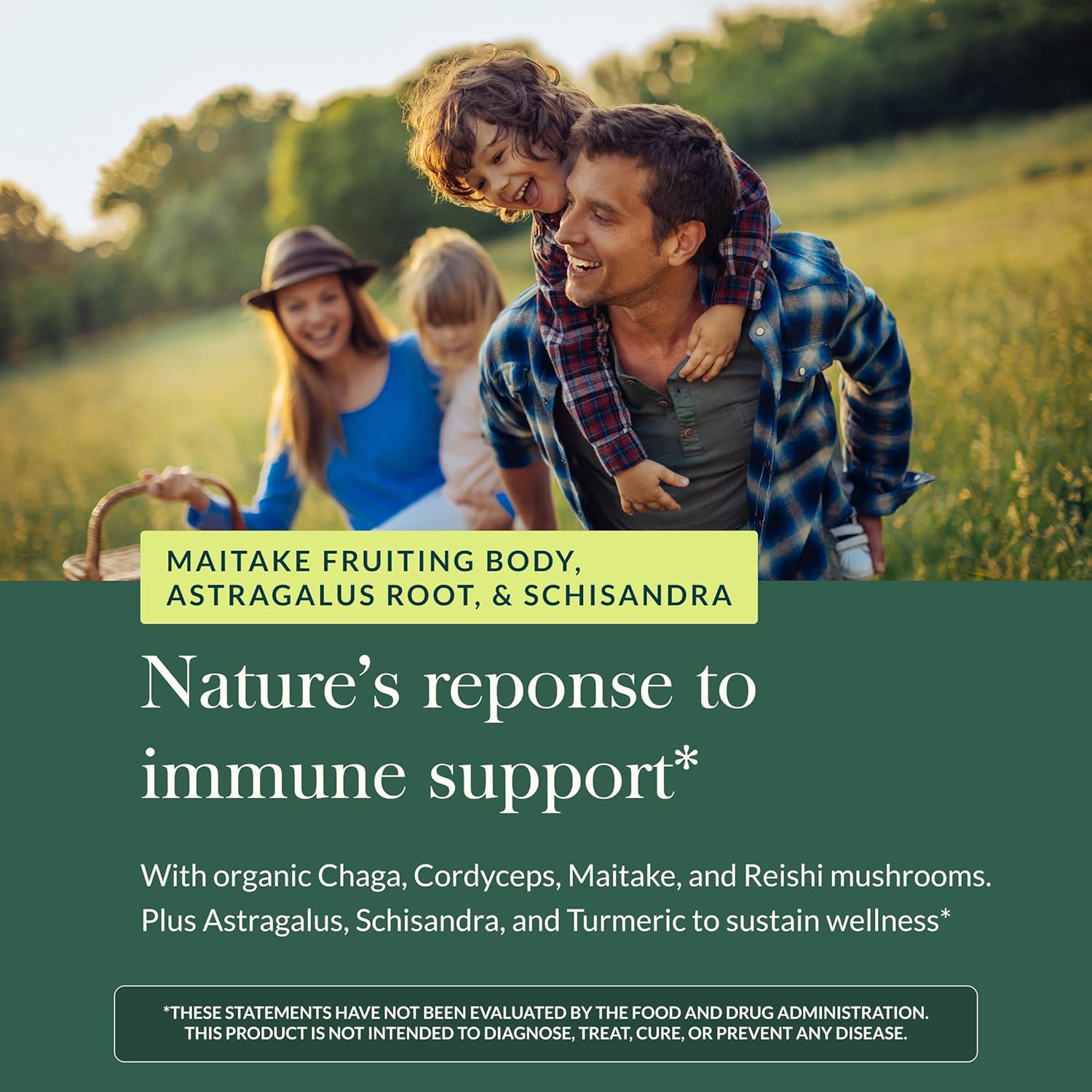 Gaia Herbs Everyday Immune Mushrooms&Herbs-Immune Support Supplement to Help Aid Overall Wellness* -with Turmeric Curcumin, Astragalus, Cordyceps, and Chaga Mushrooms-60 Vegan Capsules(30-Day Supply) - Image 5