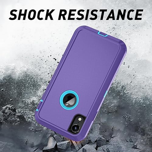 Miniatura 4 de para iPhone XR, Funda de Protección contra Caídas de Grado Militar de 3 Capas, Resistente y de Alta Resistencia, Funda Completa a Prueba de Golpes