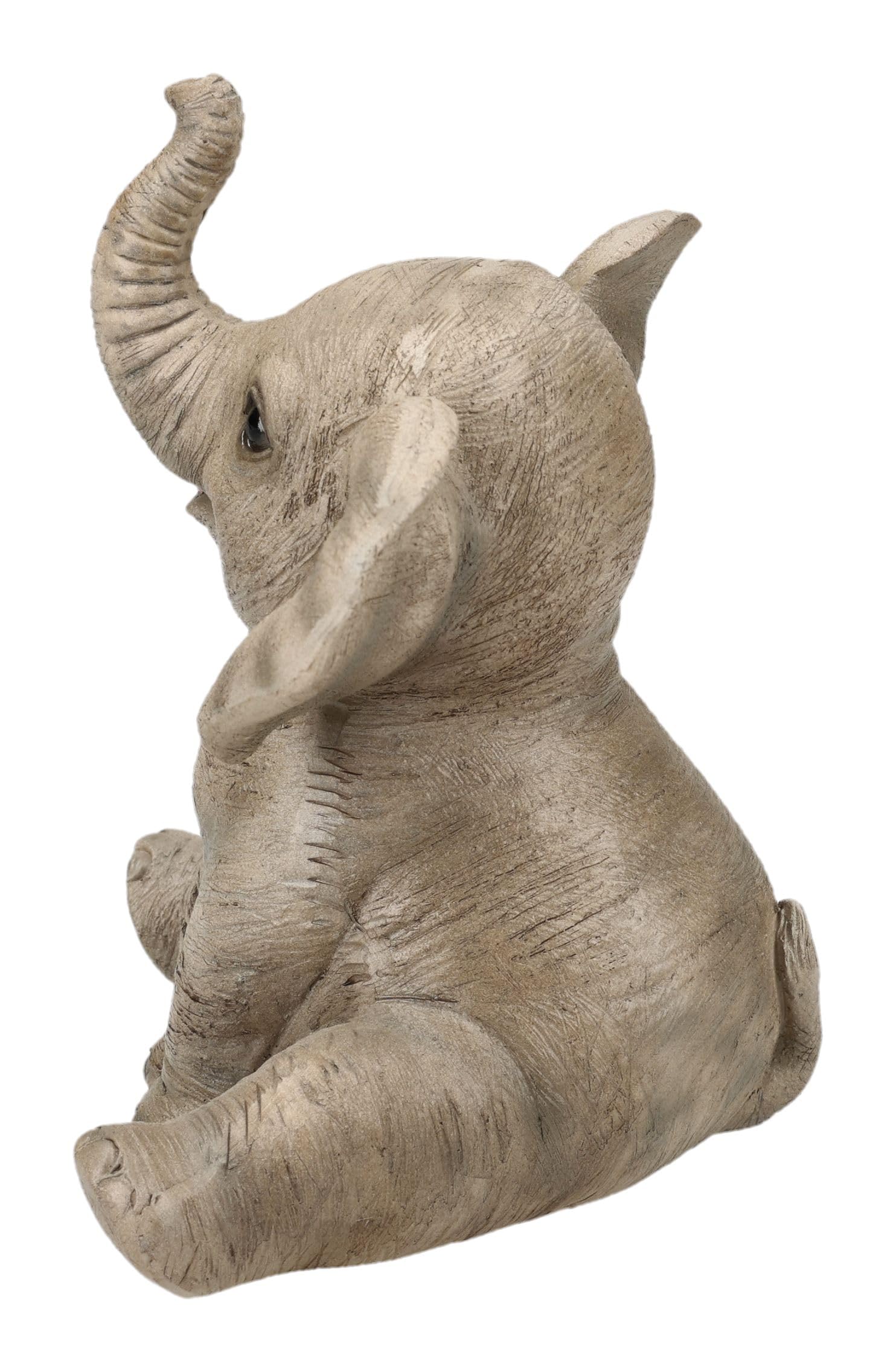 Figuren Shop GmbH Figura di elefante – Grazioso vitello di elefante – Figura animale dipinta a mano (14 cm) – Carina figura decorativa – portafortuna & idea regalo per gli amanti degli animali