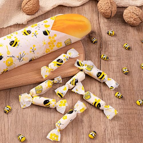 Miniatura 6 de 100 hojas de papel encerado para alimentos, papel de cera de día de abeja, envoltura de sándwich, envolturas impermeables a prueba de aceite para