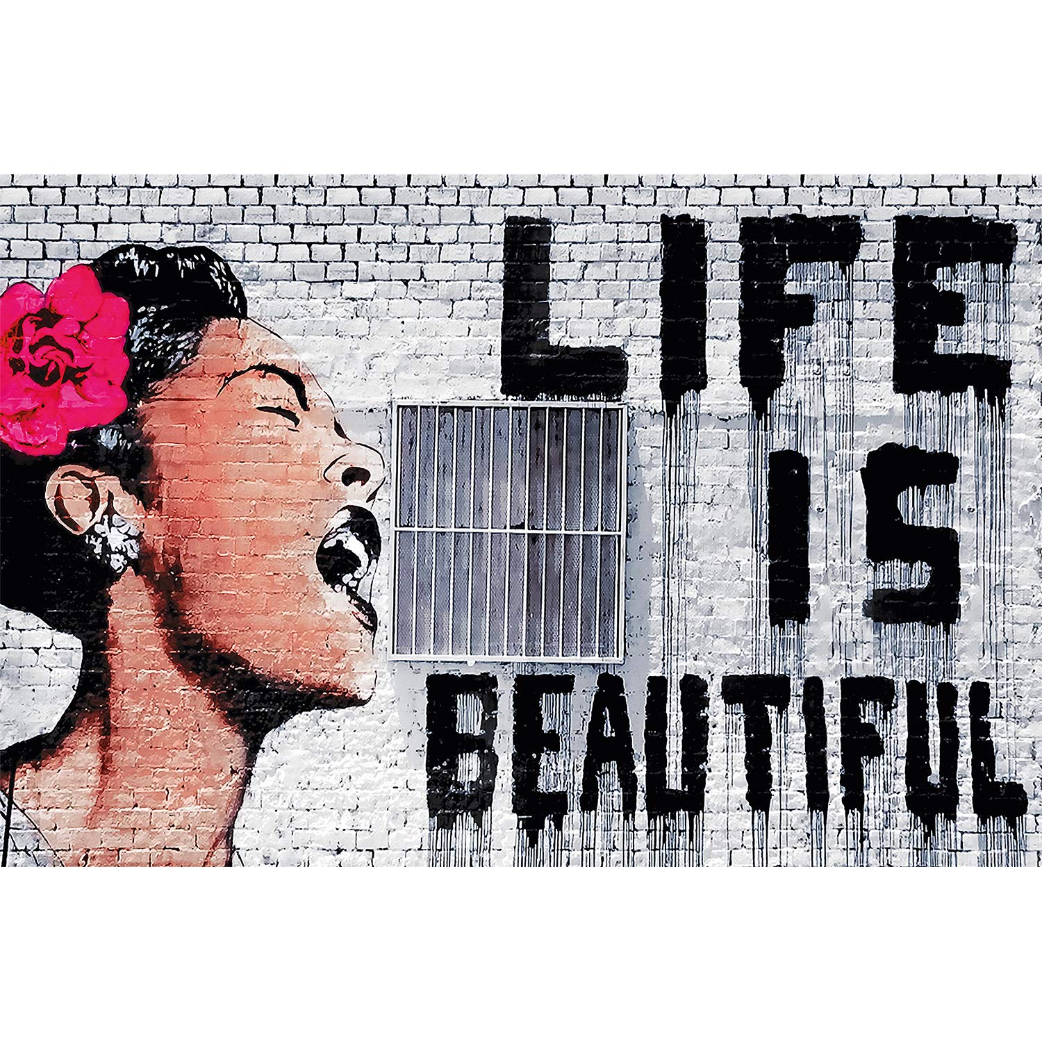 Poster – Banksy Life is Beautiful – Picture Decoration Graffiti