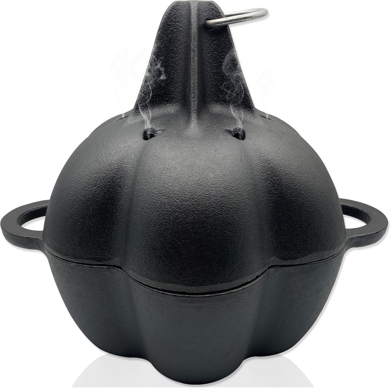 Large cast-iron garlic roaster for smoker