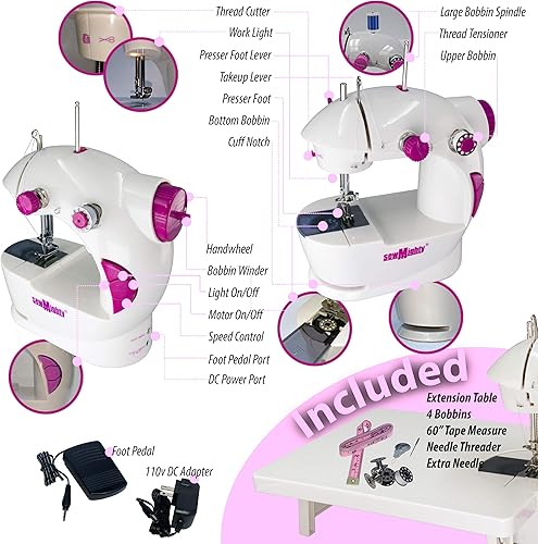 Miniatura 3 de Las máquinas de coser portátiles originales, perfectas para niños, viajes, reparaciones rápidas y proyectos pequeños, doble velocidad, batería y