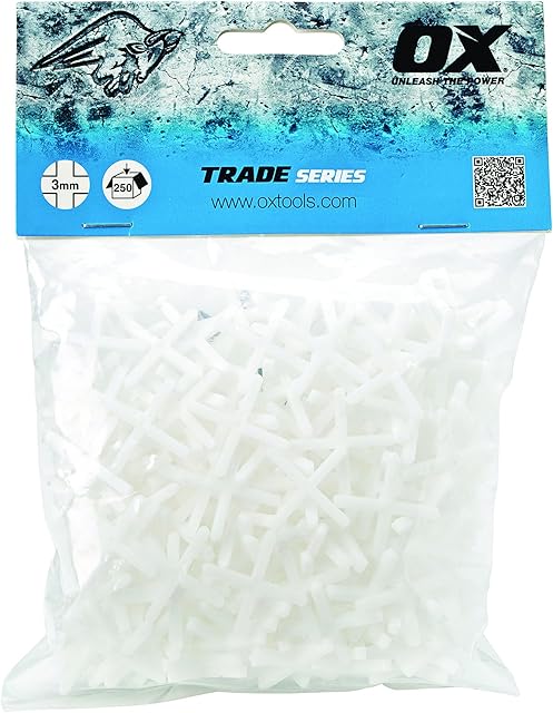 OX Trade Cross Shaped Tile Spacers - 3mm (250 pcs)