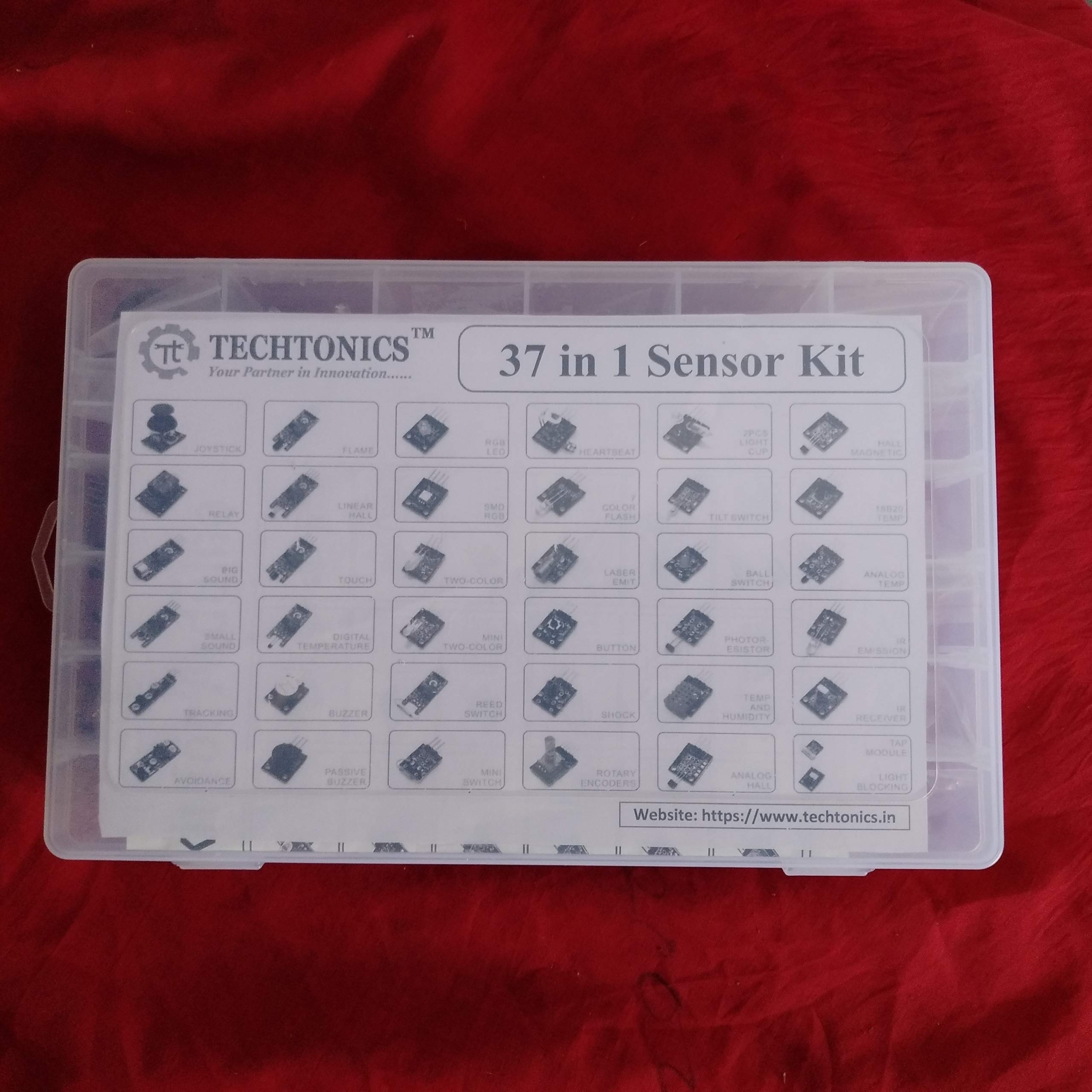 Techtonics 37 in 1 Sensor Modules Kit for Arduino & Raspberry Pi & MCU