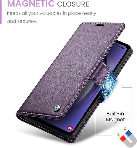 Miniatura 5 de FCOZCKLOM Compatible con Samsung Galaxy A54 - Funda tipo cartera con bloqueo RFID, funda de piel suave y delgada con función atril para Samsung