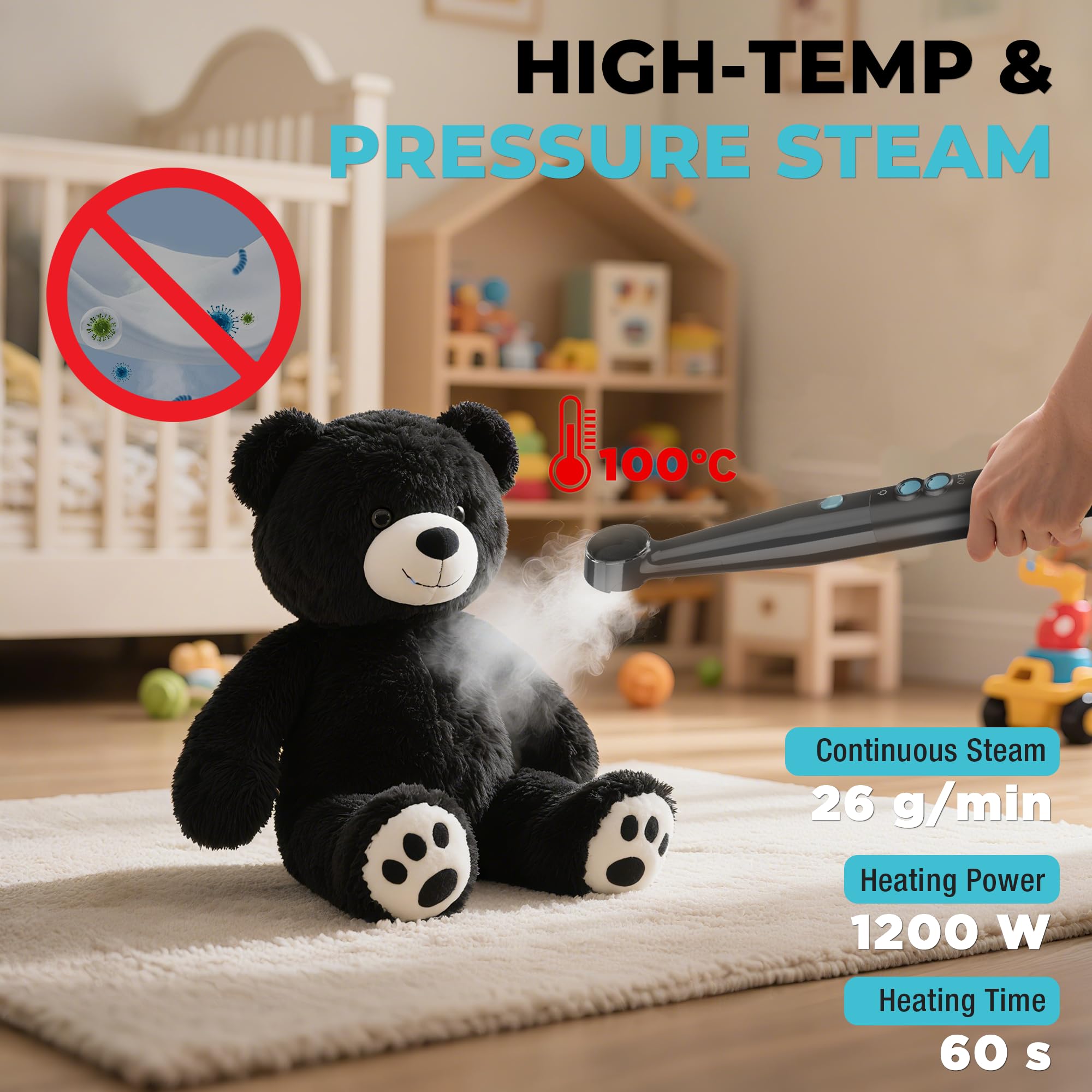 UMI Odkurzacz parowy o mocy ssania 14 kPa, środek do czyszczenia dywanów z 4 trybami czyszczenia, środek do czyszczenia tapicerki z funkcją wysokiej temperatury, system podwójnego zbiornika, środek do