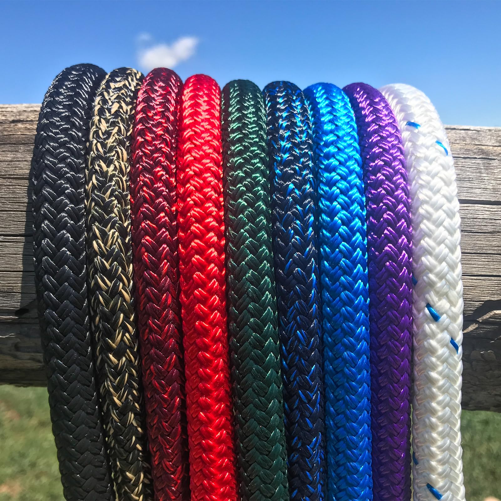 PARELLI Vaquero - Corda da allenamento per cavalli, resistente, multiuso, per uso quotidiano, con passante e bottone Latigo, diametro 9/40,6 cm, treccia liscia per yachting